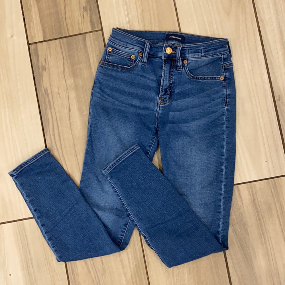 J. Crew ankle jeans high rise toothpick stretchy
